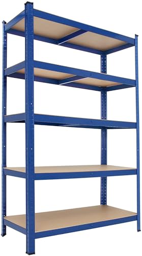 N.G. Niccolai - Nicco Shop - Scaffale Metallo 5 Ripiani In Mdf 90X40X180(H) Cm. (1, Blu)