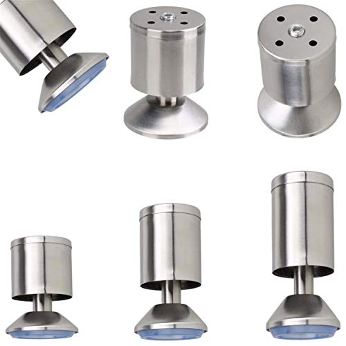 4 Piedini Per Mobili Regolabili, In Acciaio Inox, Versatili, Per Mobili, Mobiletti, Armadi, Tavoli, Diverse Misure, 12 Cm