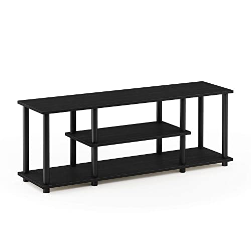 Furinno Supporti Tv Di Intrattenimento A 3 Livelli, Walnut/Black, 140 Cm