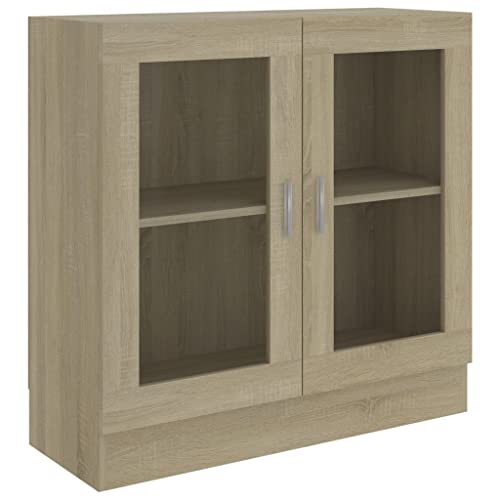Vidaxl Armadietto Con Vetrina Rovere Sonoma 82,5X30,5X80 Cm Truciolato