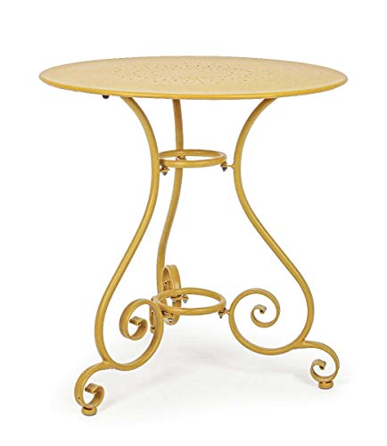 Tavolo Etienne Ocra Ø70Cm Bizzotto Tondo Da Interno Esterno Giardino Patio Arredo