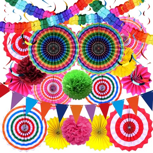 Ybwanli Decorazioni Festa Multicolore,Decorazioni Festoni Compleanno,Fiori Di Carta Per Decorazioni,Ghirlande Carnevale,Ottenere: Scene Di Feste Alla