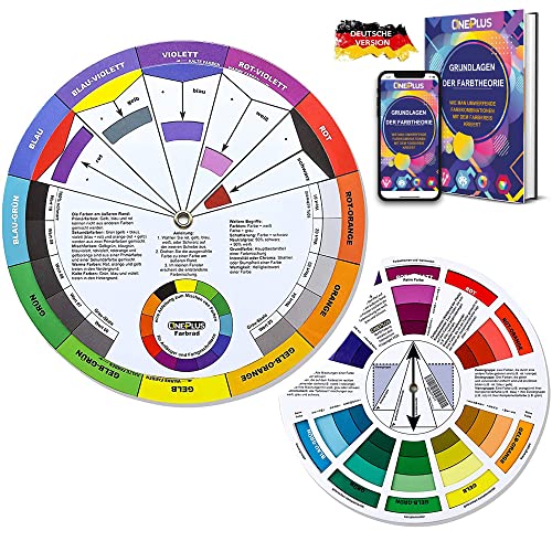 One+Plus, 2 Pezzi, Colore Wheel, Ruota Di Miscelazione Dei Colori, Ruota Dei Colori, Giradischi A Cerchio Di Colore, Per Pittura, Design E Trucco (Ver