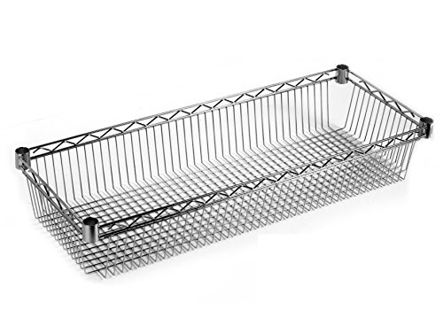 Archimede Sistema Componibile, Ripiano Contenitore, Grigio (Cromato), 121 X 46 X 15 Cm