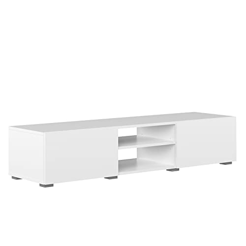 Symbiosis Podium, Tavolino Porta Tv, Bianco 140X42X31 Cm