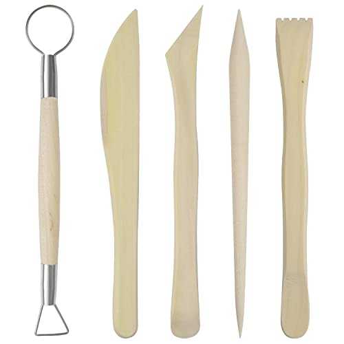 Becanno Attrezzi Ceramica, 5 Pezzi Polymer Clay Tools Attrezzi Scultura Strumento Modellare L’Argilla Sculpting Tool Per Intagliare Legno Ceramica Scu
