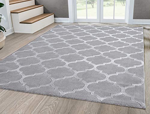 Mia'S Teppiche Anna Tappeto Moderno Per Soggiorno, A Pelo Corto, 12 Mm, Poliestere, Grigio, 080X150 Cm