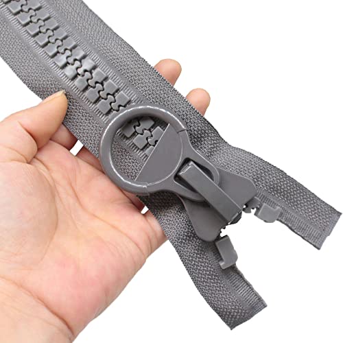 Yahoga 70 Cm, #20, Chiusura Lampo Divisibile, Colore Grigio, Con Cerniera Lampo Per Cappotti E Tende (Grigio)