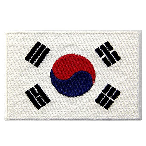 Bandiera Della Corea Del Sud Coreano Emblema Nazionale Termoadesiva Cucibile Ricamata Toppa