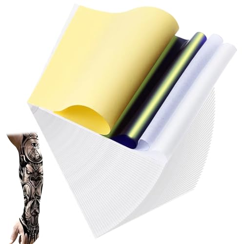 Phomanttonary 30 Fogli 4 Strati Tattoo Transfer Paper, Carta Trasferibile Per Tatuaggi, A4 Carta Per Trasferire I Tuoi Disegni Sulla Pelle,Stencil Pap