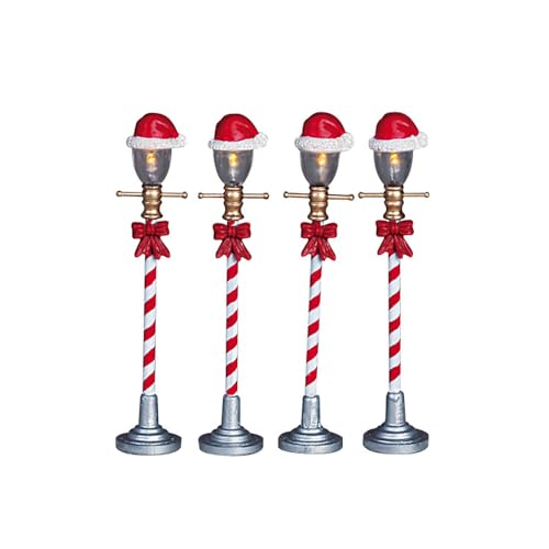 Santa Hat Street Lamp Set Of 4 B/O (4.5V)