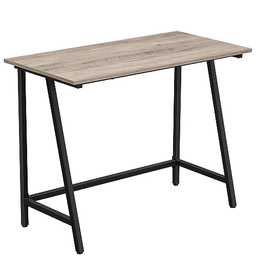 Vasagle Scrivania Per Computer, Scrittoio, Piano Vintage, Tavolo Da Studio, Montaggio Facile, 50 X 100 X 75 Cm, Industriale, Greige E Nero Lwd040B02