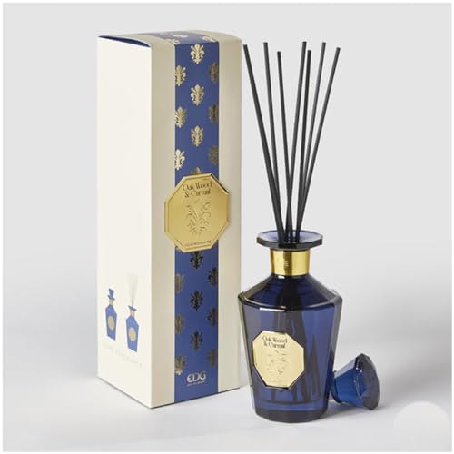 Edg Enzo De Gasperi Profumatore Per Ambienti Casa Con Bastoncini, Bottiglia In Vetro Goldlily 500 Ml 3 Varianti (1Pz) Oak Wood & Blackcurrant