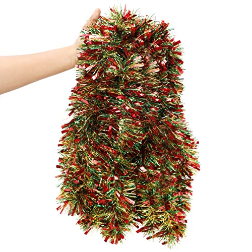 Belle Vous Ghirlanda Natalizia Per Albero Di Natale 10 M - Ghirlanda Albero Per Decorazioni Albero Oro Verde Rosso - Festone Per Albero Di Natale, Add