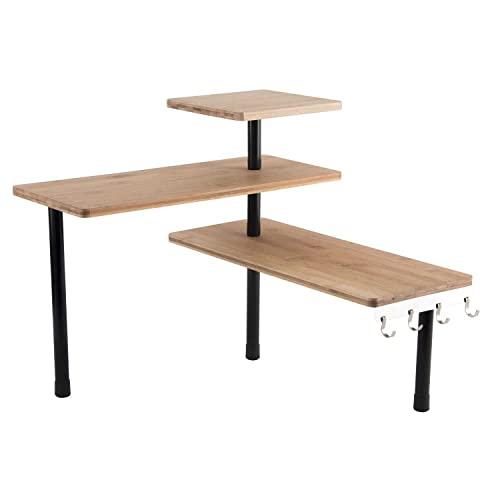 Totally Addict Kb5843 - Scaffale Angolare Modulare A 3 Livelli, Marrone, 43 X 43 X 27 Cm