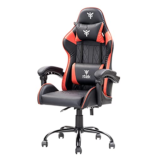 Itek Rhombus Pf10 Sedia Gaming Ergon. Rossa, Schienale Reclinabile, Cuscino Poggiatesta, Sup. Lombare, Confort E Design, Ideale Come Sedia Ufficio, Se