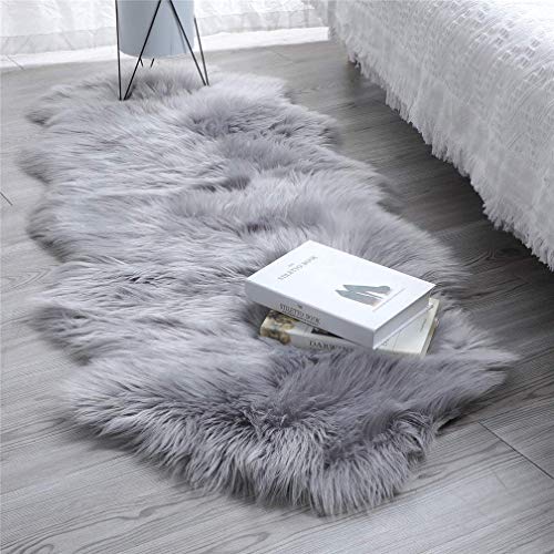 Yihaic Faux Tappetto Di Pelle Di Pecora Tappeto, Pecora Agnello Imitazione Pelliccia Sintetica Decorativa, Adatto Per Tappeto Per Soggiorno, Tappetino