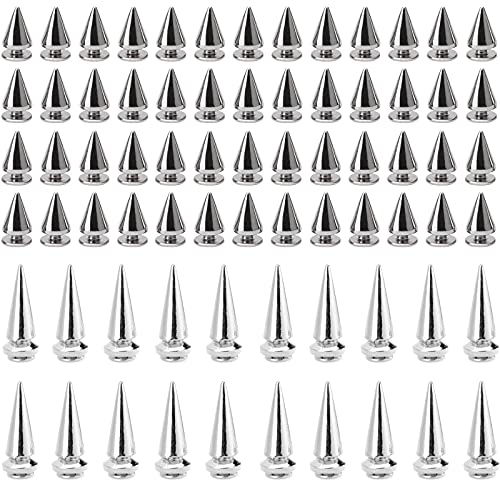 140 Pezzi Borchie Decorative, Borchie A Cono, Borchie A Cono Argento, Rivet Punk, Cono Di Borchie A Punta In Metallo, Accessori Moda, Adatto Per Abbig
