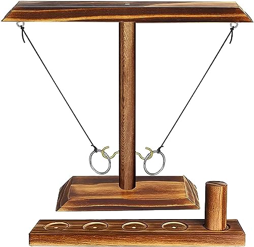 Aatpuss Gioco Del Gancio Ad Anello, Gioco Di Lancio Dell'Anello, Ring Toss Game Con Scala Di Tiro, Per Adulti E Animazione Per Famiglie(Alla Brace)