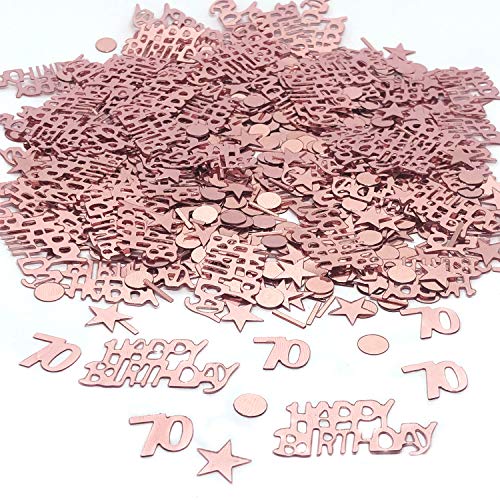 Youu 700 Pezzi Tavola Decorazioni Coriandoli Happy Birthday Per Ragazzi Ragazze Decorazione Festa Di Compleanno Oro Rosa (Nummer 70)