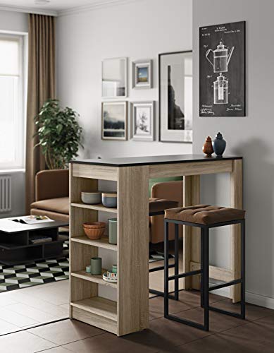 Symbiosis Aravis Tavolo Da Bar, Rovere Naturale E Nero 115X50X102,7 Cm