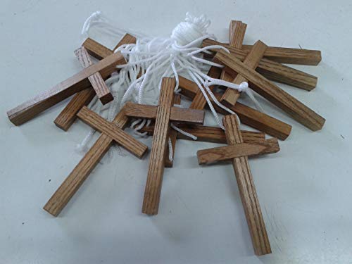12 Croci In Legno Con Laccetto Prima Comunione Artigianali