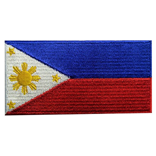 Bandiera Della Filippine Filippina Emblema Nazionale Termoadesiva Cucibile Ricamata Toppa