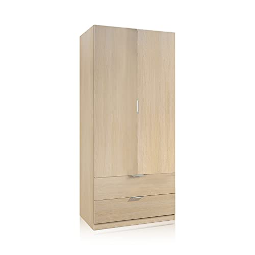 Easy Home A12 Sitael 12 Armadio Anta Battente, 81 X 52 X, Legno_Composito, Beige Chiaro, 180 X 81 X 52 Cm