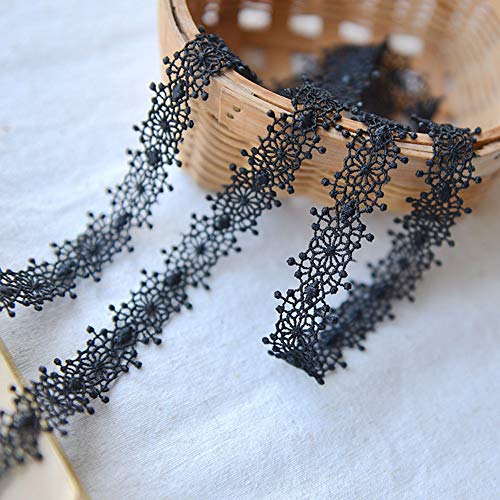 Dahi Nastro Di Pizzo 15Yard Nero Nastro Decorativo In Pizzo 2Cm Per Girocollo, Collane, Cucito, Artigianato, Matrimonio, Decorazione Per Album, Confez