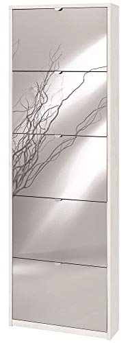 Sarmog Kit Scarpiera 5 Ante A Ribalta Frontale Con Specchio H190 L63 P18 Cm Finitura Bianco Ossido Sk555Spk
