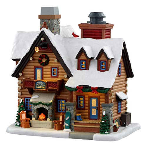 Lemax - Thicket Falls Cabin (Smoking), With 4.5V Adaptor