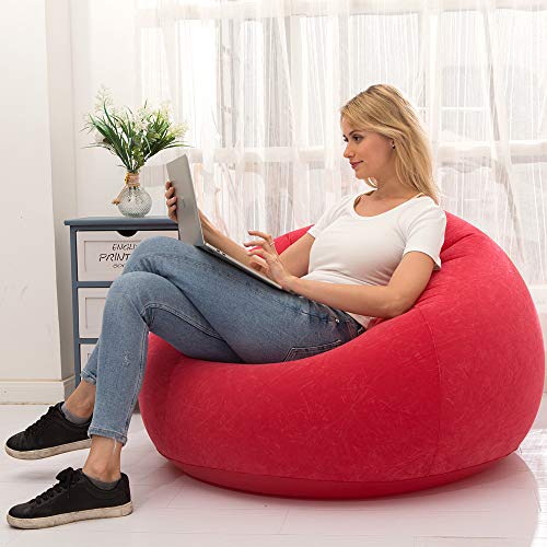 Loneedy - Divanetto Gonfiabile Per Interni O Esterni, Con Interno Morbido, (Rosso Sferico)