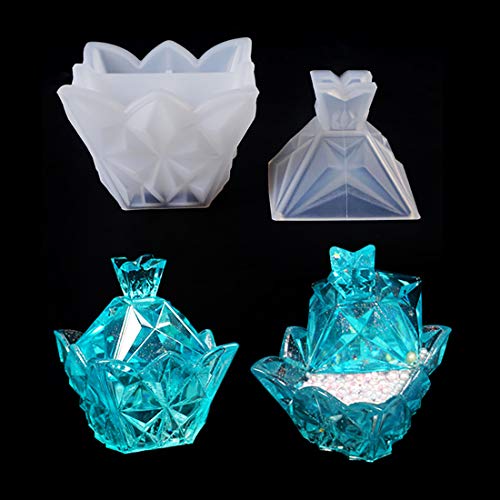 Fineinno Stampi Per Resina Epossidica Scatola Jewelry Storage Box Resin Mold Stampo In Silicone Scatola Per Gioielli Stampi Colata Contenitori Di Stoc