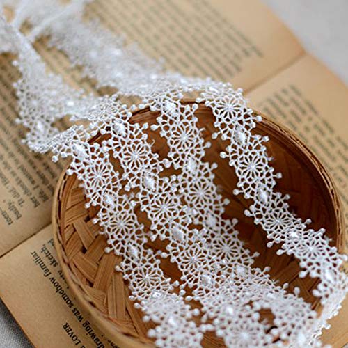Dahi Nastro Di Pizzo 15Yard Bianco Nastro Decorativo In Pizzo 2Cm Per Girocollo, Collane, Cucito, Artigianato, Matrimonio, Decorazione Per Album, Conf
