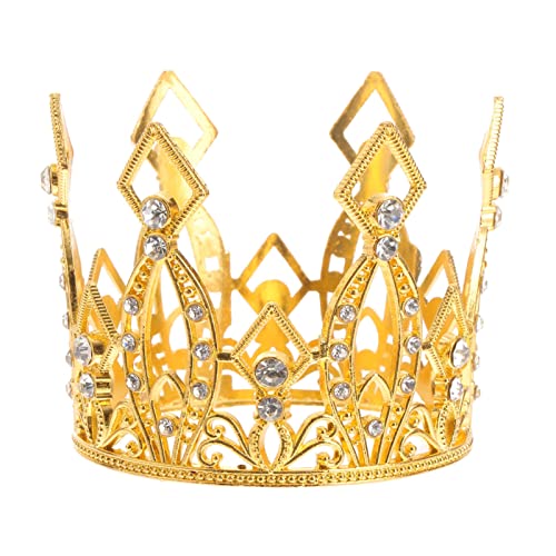 Hemoton 1 Pz Diadema Corona Strass Torta Corona Topper Decorazione Topper Torta D'Oro Per La Festa Nuziale Baby Shower