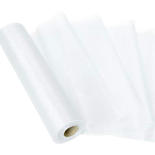 Nastro Di Organza In Rotolo, Organza Decorativo Bobina, Rotolo Di Stoffa Di Tulle, Nastro Tulle Per Matrimoni, Natale, Feste E Decorazioni (Bianco)