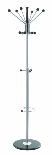 Haku Möbel Appendiabiti, Marmo, Alluminio-Marrone Scuro, Ø 42 X H 182 Cm