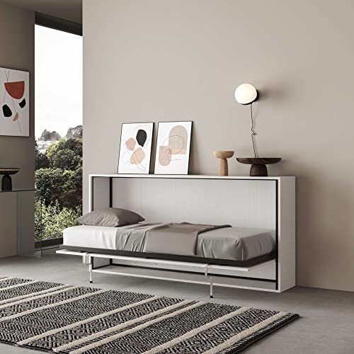 Wishome Itamoby - Letto Singolo A Scomparsa Orizzontale Trasformabile Bianco Frassino