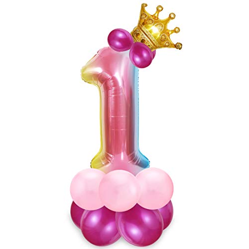 Foil Palloncini Numeri 1 Rosa, Palloncini Compleanno 1 Anno, Palloncino Numero 1, Palloncini Primo Compleanno Bambina, Feste Decorazione Di Compleanno