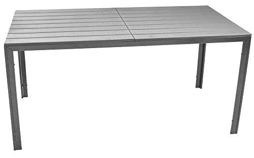 Verdelook Tenerife Tavolo Rettangolare Effetto Legno, 156X78X74 Cm, Grigio