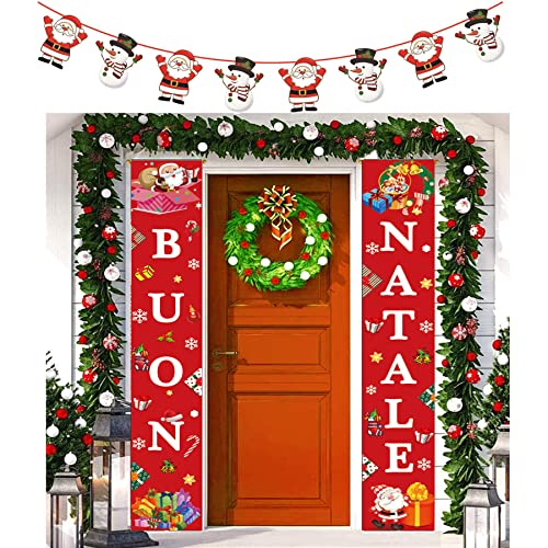 3 Pz Striscioni Natale Banner Per Porta Di Natale Segno Del Portico Natalizi Striscioni Buon Natale Porta Ingresso Casa Banner Merry Christmas Portica