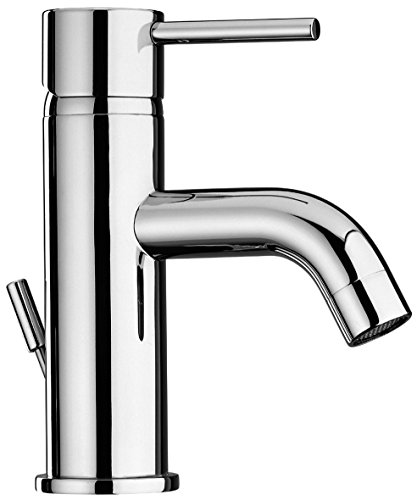Yellowshop - Miscelatore Lavabo Cromato Mod. Essenza Rubinetto Bagno Scarico Automatico 1"1/4 Con Flex Inox Piletta Sanitari