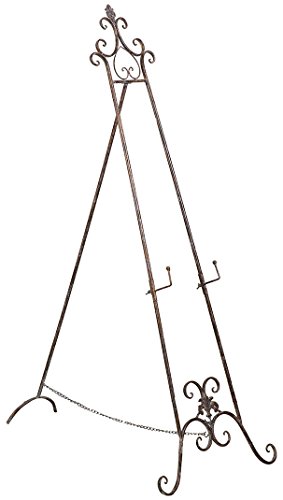 Biscottini Cavalletto Pittura Porta Quadri 150X53X96 Cm - Matrimonio In Ferro Battuto - Espositore Da Terra Porta Menu - Cavalletto Tableau - Cavallet