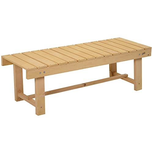 Outsunny Panchina Da Esterni Impermeabile A 2 Posti In Legno Di Abete, Per Giardino Terrazzo, Fino 250Kg, 110X38X35Cm