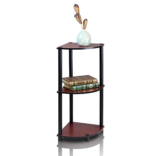 Furinno Consolle Ad Angolo Dark Cherry/Black 3 Livelli