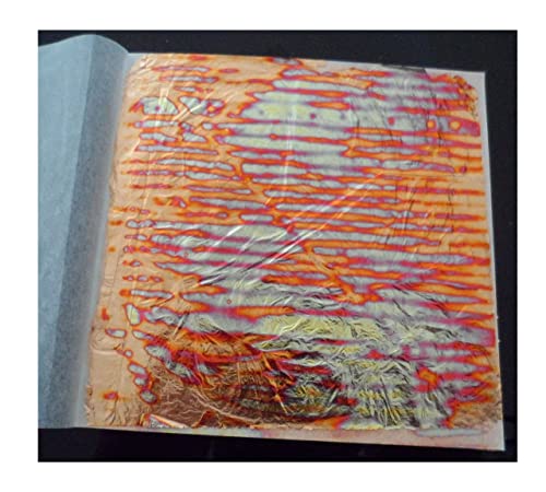 Jinruisi Foglia Di Lamina D'Oro Variegata 50 Fogli Libretto Colorata Imitazione Foglia D'Oro Doratura Artigianato Decorazione Artistica (Rame Al Tramo