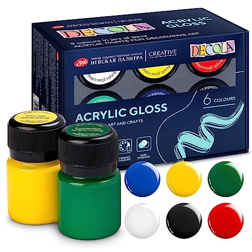 Decola Colori Acrilici Per Dipingere Effetto Gloss | Set Pittura Acrilica Da 6 X 20 Millilitro | Creati In Da Neva Palette…