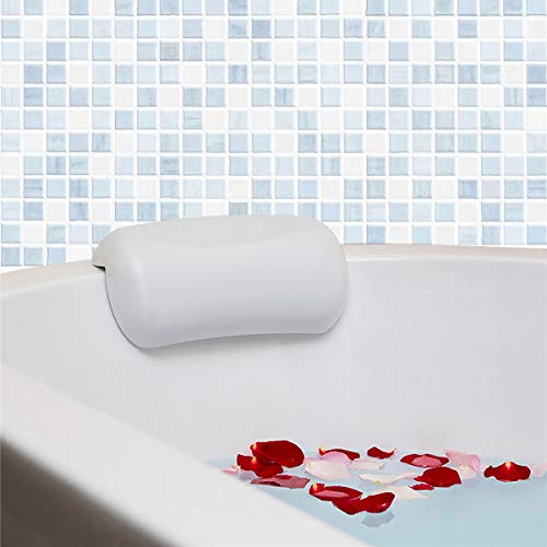 Moleda Cuscino Vasca Con 2 Antiscivolo Ventose, Bath Pillow Spa Bathtub Pillow, Cuscino Poggiatesta Vasca Da Bagno Impermeabile, Morbido Pu Cuscino Pe