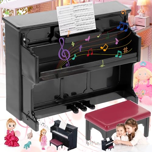 3 Pezzi Mobili Per Casa Delle Bambole Pianoforte, Modello Di Pianoforte, Pianoforte In Miniatura, Utilizzato Per Accessori Per La Casa, Accessori Per