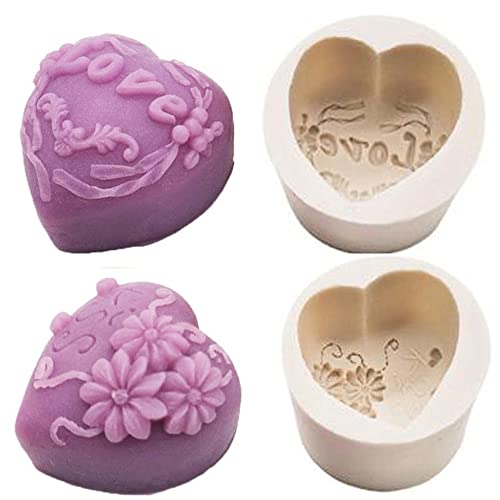 Dearjana 2 Pezzi Stampi Per Sapone In Silicone, Rose Soap Moulds, Stampi Per Sapone Fai Da Te Per Torta Sapone Cioccolato, Riutilizzabile